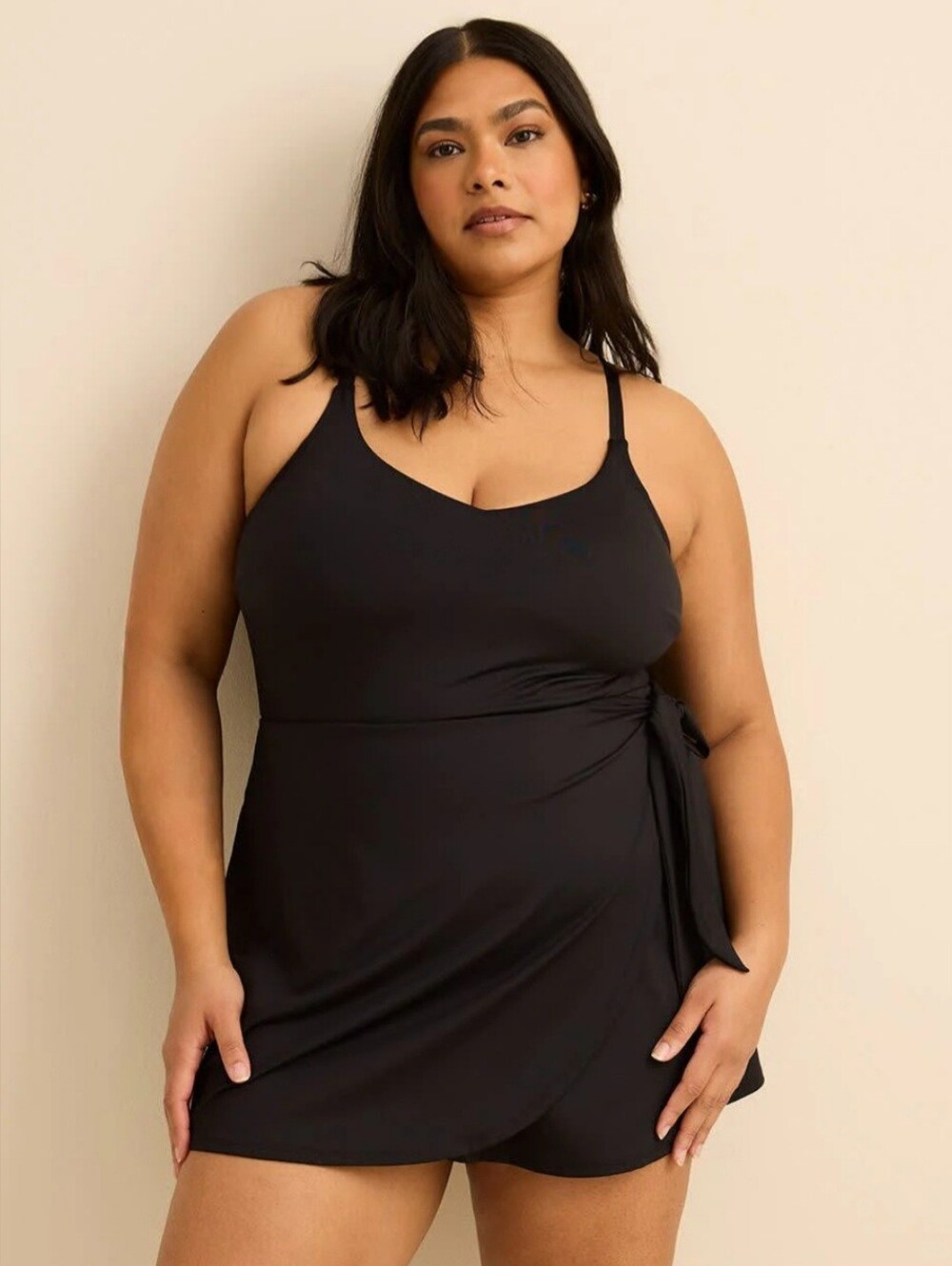 💙 26. Penningtons Size 2X Black Side Tie Swim Dress